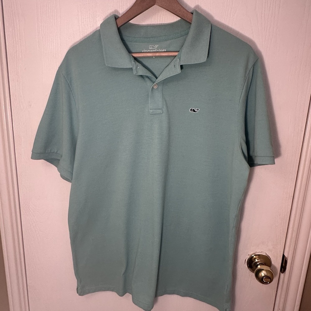 Vineyard Vines Polo Shirt Mens Extra Large Mint Green Performance Lightweight